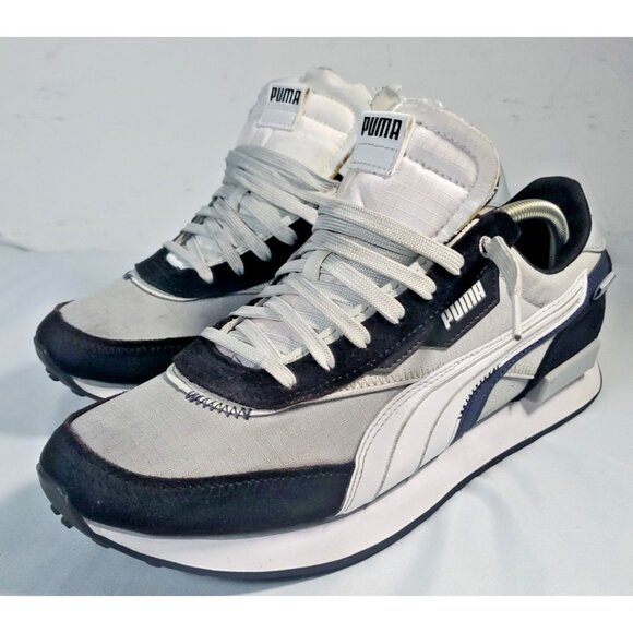 PUMA Future Rider Displaced Lace Up Gray Sneakers 383148-06...